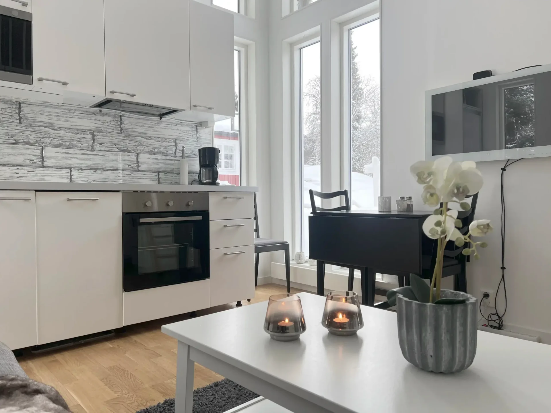 Årehuset 25 Modern kök i vintermiljö