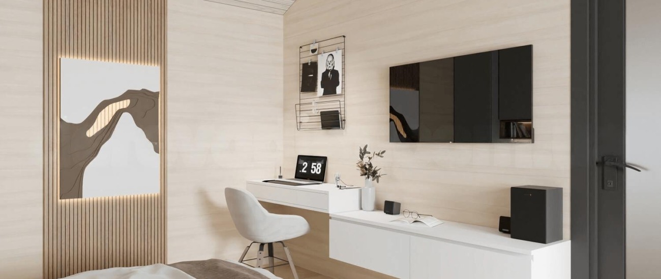 Saltsjöhus 54 arbetsrum med skrivbord