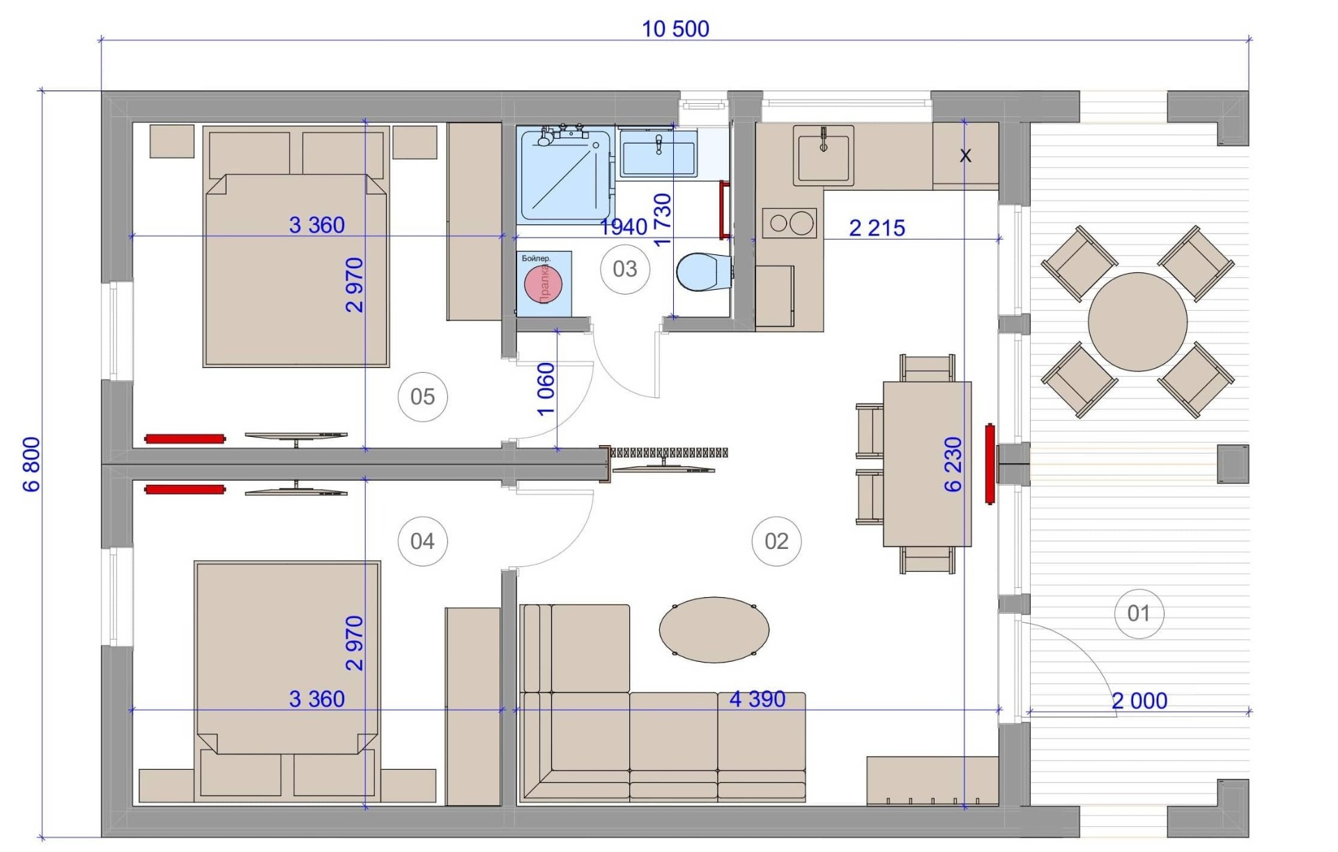 Saltsjöhus 71 teknisk planritning